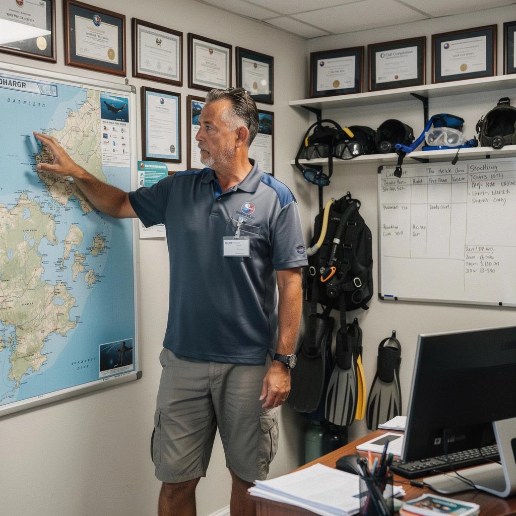 Ein Screenshot einer Online-Plattform für Tauchausbildung mit Kursinhalten.